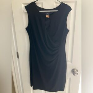 Enfocus Studio Blue Ruched Wrap Sheath Dress